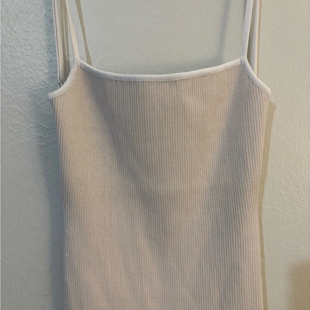 SER.O.YA Cream Ribbed Slip Dress - Picture 2 of 6
